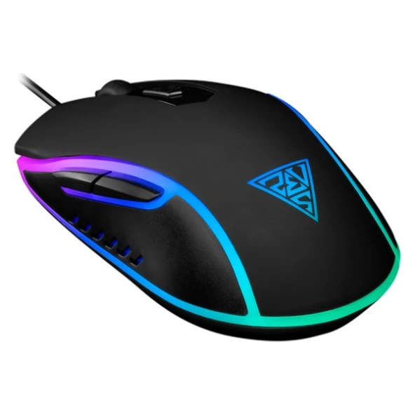 GAMDIAS AURA GS1, Çok Renkli Aydınlatma, USB Kablolu, 6 Tuşlu, Gaming Mouse, 3600DPI, Siyah