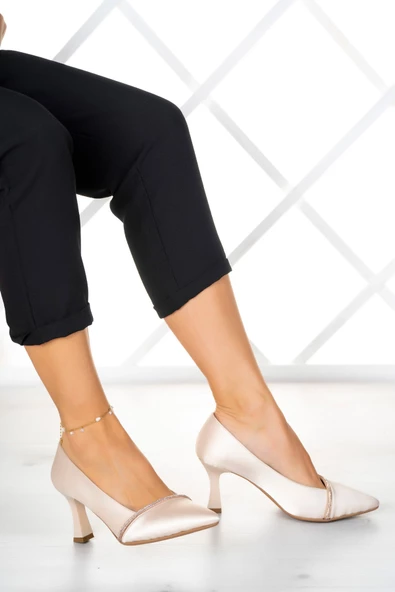 Erkan Saçmacı Darla Ten Saten Taşlı Abiye Ayakkabı - 2