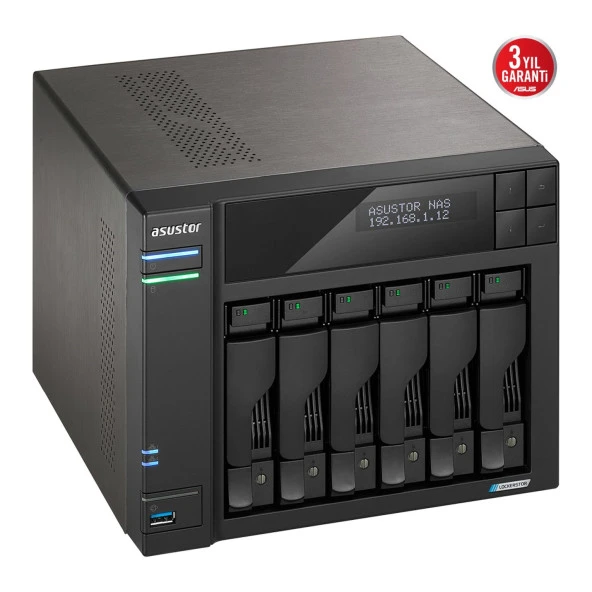 ASUSTOR FS6706T CELERON QC N5105-4GB RAM-6 ader M2 NVME DİSK DESTEKLİ NAS SUNUCU (disksiz)