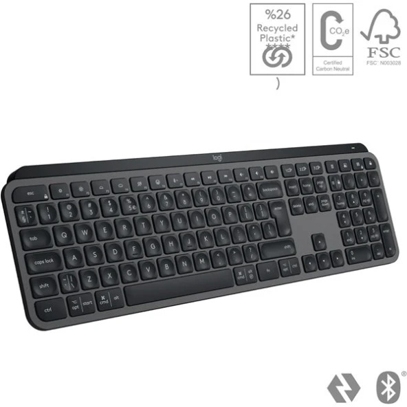 LOGITECH Mx Keys S Gelişmiş Kablosuz Klavye Siyah -920-011594 - Resim 2