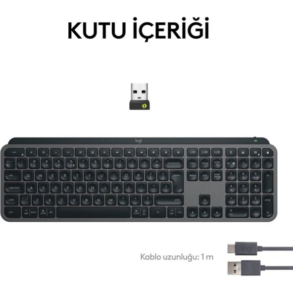 LOGITECH Mx Keys S Gelişmiş Kablosuz Klavye Siyah -920-011594 - Resim 3