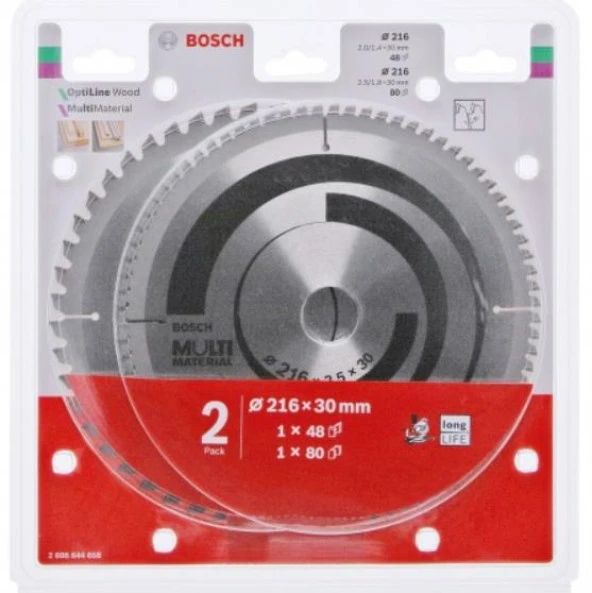 Bosch Daire Testere Bıçağı 216x30x48/80T 2li