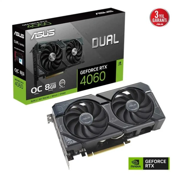 ASUS 8GB DUAL-RTX4060-O8G-EVO GDDR6 128bit HDMI-DP PCIE 4.0 - 1