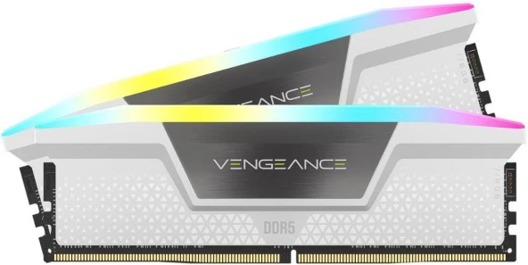 CORSAIR Vengeance RGB 32GB (2x16GB) 6200MHz DDR5 C36 1,30V Beyaz Ram (CMH32GX5M2B6200C36W)