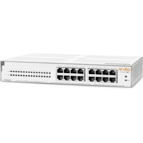 ARUBA 16port Instant On R8R48A GIGABIT 124W 4port POE SWITCH - Resim 2