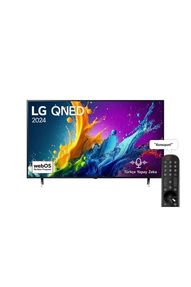 65 inç LG QNED QNED80 4K Smart TV AI Sihirli Kumanda HDR10 webOS24 2024