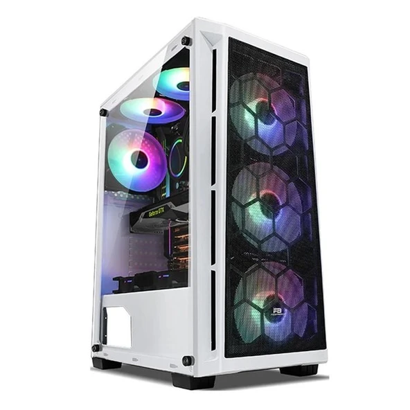 POWERBOOST PB-T001BW GAMING MID-TOWER PC KASASI BEYAZ ürün görseli