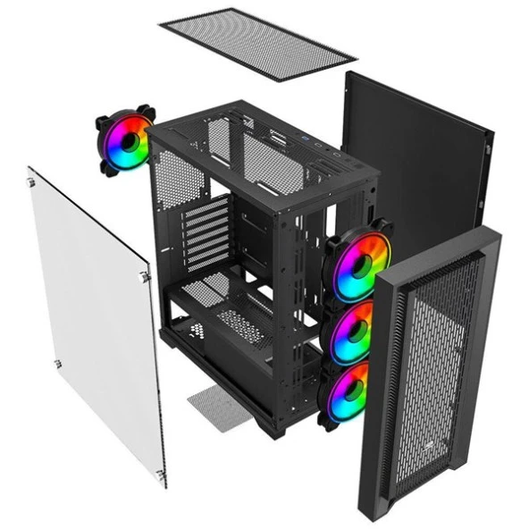 POWERBOOST 650W 80+ BRONZE PB-P705B GAMING MID-TOWER PC KASASI - Resim 3