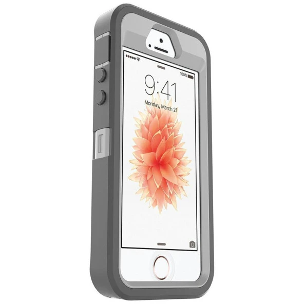OtterBox Iphone SE/5/5S Defender Kılıf Gri-Beyaz - Resim 4