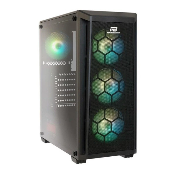 POWERBOOST 750W 80+ BRONZE PB-T001BB GAMING MID-TOWER PC KASASI - Resim 4