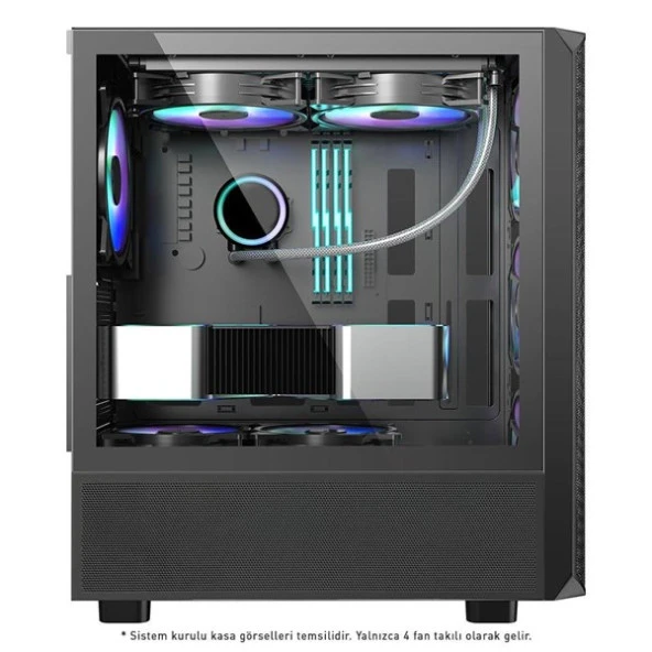 POWERBOOST 850W 80+ BRONZE PB-P3602BB GAMING MID-TOWER PC KASASI - Resim 4
