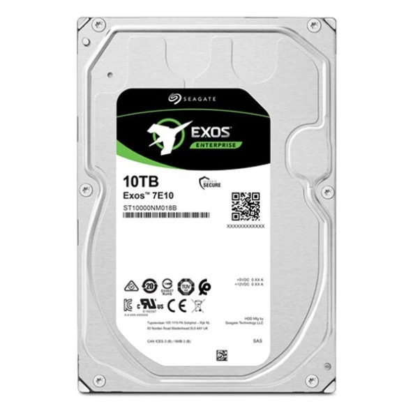 SEAGATE 10TB EXOS X18 ST10000NM017B 256MB 7200RPM SATA-3 NAS VE GÜVENLİK DİSKİ ürün görseli