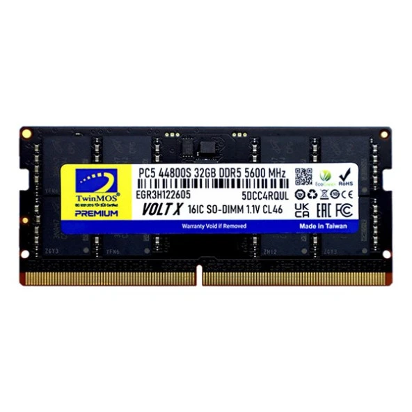 TWINMOS 32GB DDR5 5600MHZ NOTEBOOK RAM PREMIUM TMD532GB5600S46 ürün görseli