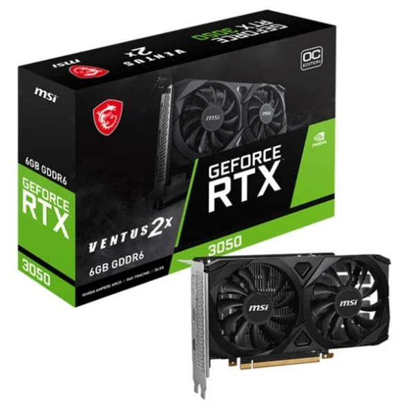MSI RTX3050 6GB VENTUS 2X 6G OC GDDR6 96bit HDMI DP PCIe 16X v4.0 - 1