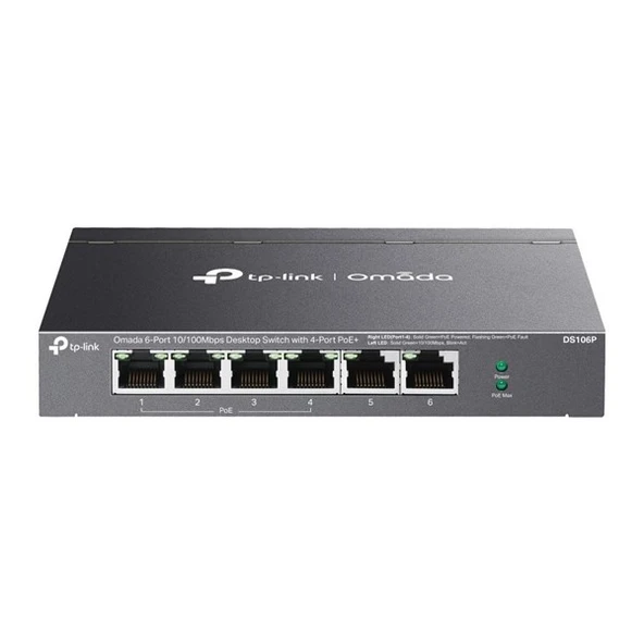 TP-LINK 5port DS106P 10/100 67W 4port POE YÖNTİLEMEZ SWITCH ürün görseli