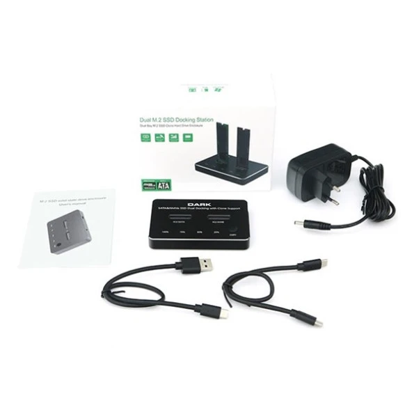 DARK DK-AC-DSDM2C M2 SSD Disk İstasyonu Klon ve SD Kart Destekli - Resim 9