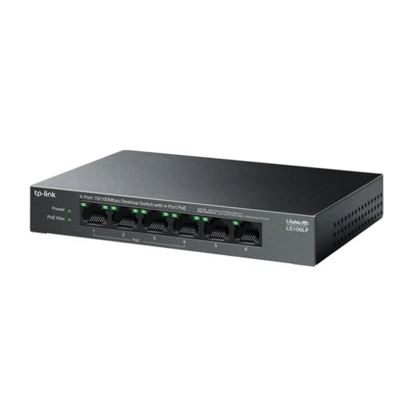 TP-LINK 6port LS106LP GIGABIT 41W 4port POE YÖNETİLEMEZ SWITCH - Resim 3
