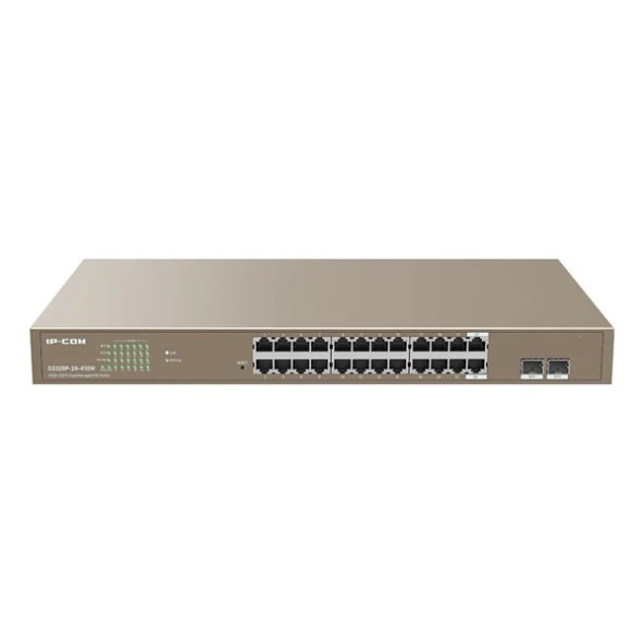 IP-COM 24port G3326P-24-410W GIGABIT  2-SFP UPLINK L2 YÖNETİLEBİLİR 370W POE RACKMOUNT SWITCH