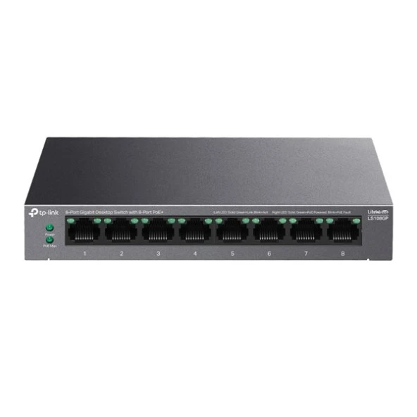 TP-LINK 8port LS108GP Gigabit Yönetilemez Switch ürün görseli