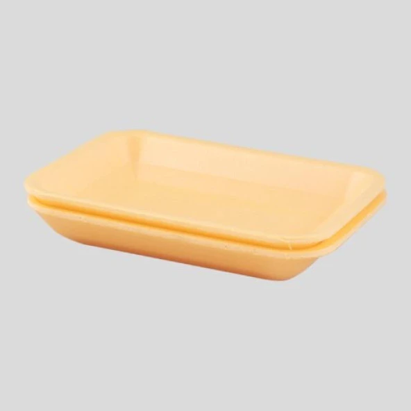 Tek Kullanımlık Köpük 2000 Gr. Sarı Servis Et Kıyma Saklama Tepsi Tabak -265x175x35mm. - 10 Adet ürün görseli 1