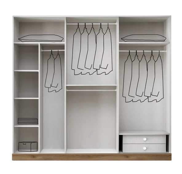 PERGE MDF 6 KAPILI DOLAP - Resim 2