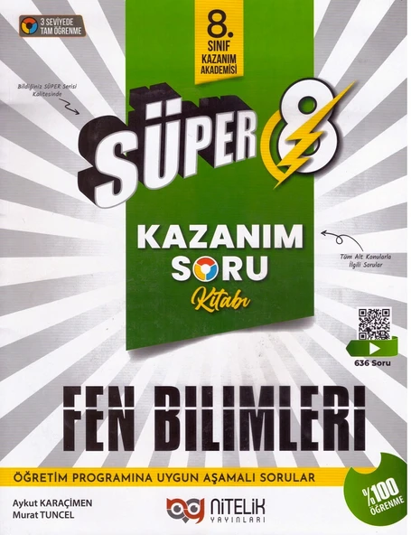 NİTELİK 8.SINIF SÜPER KAZANIM FEN BİLİMLERİ SORU ürün görseli 1