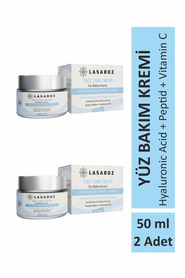 Lasaroz Yüz Bakım Kremi Hyaluronic Acid Peptide Vitamin E 50 ml X 2 ADET