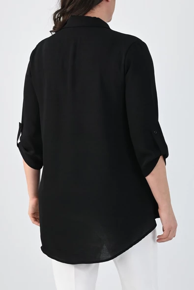 Kadın Büyük Beden Fırfır Detaylı Gömlek 1720-24 - 8