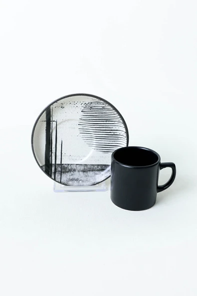 Keramika Keraart Shadowy Nordic Kahve Takımı 12 Parça 6 Kişilik 21784 - Resim 4