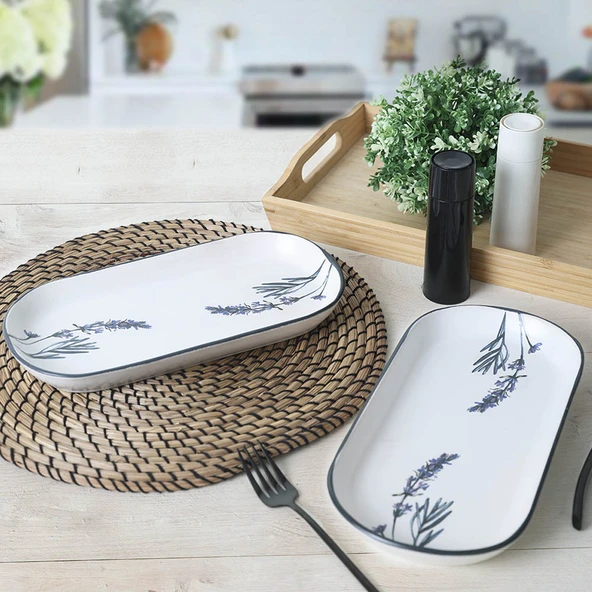 Keramika Keraart Çiçek Bahçesi Noyan Kayık Tabak 28 Cm 2 Adet 18942