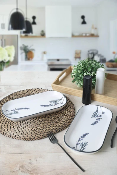 Keramika Keraart Çiçek Bahçesi Noyan Kayık Tabak 28 Cm 2 Adet 18942 - Resim 2