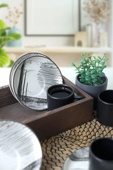 Keramika Keraart Shadowy Nordic Kahve Takımı 12 Parça 6 Kişilik 21784 - Resim 2