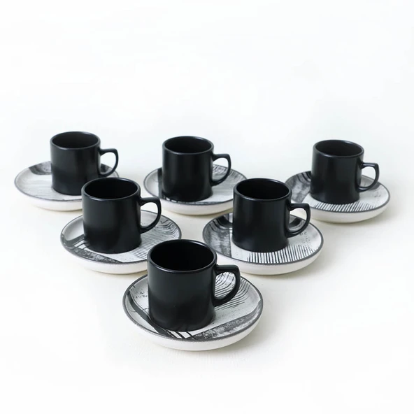 Keramika Keraart Shadowy Nordic Kahve Takımı 12 Parça 6 Kişilik 21784 - 4