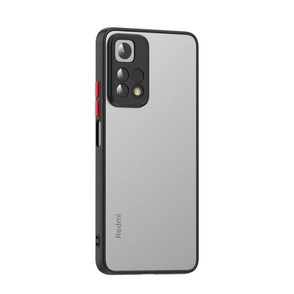 Xiaomi Redmi Note 11 Pro 5G Kılıf Mat Kamera Korumalı Renkli Tuşlu Sert Silikon Kapak (HUX)