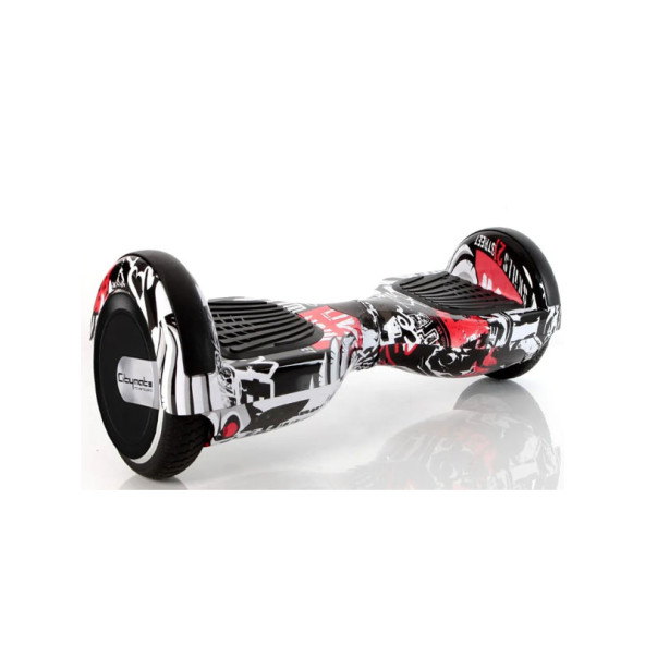 CityMate Elektrikli Kaykay Scooter Hoverboard 6.5 Inch Yaprak Grafity Desenli Akıllı D06