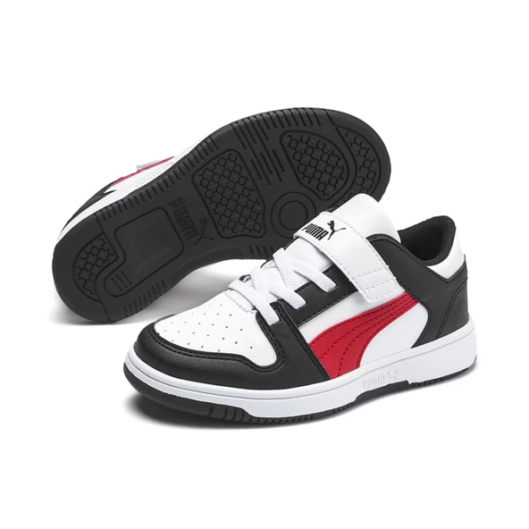 Puma Rebound Layup Lo SL V Ps Beyaz Çocuk Spor Ayakkabı - 370492 07