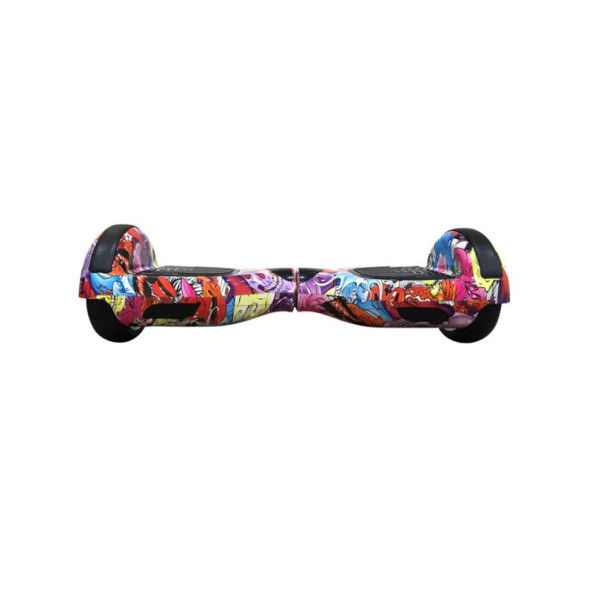 CityMate Elektrikli Kaykay Scooter Hoverboard 6.5 Inch Yaprak Grafity Desenli Akıllı D016