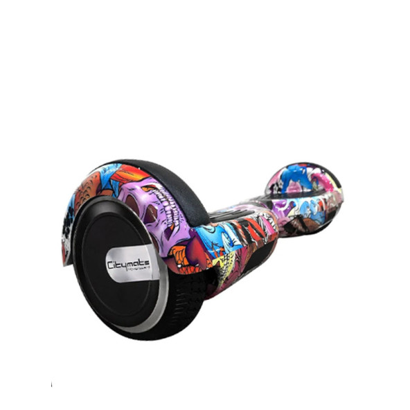 CityMate Elektrikli Kaykay Scooter Hoverboard 6.5 Inch Yaprak Grafity Desenli Akıllı D016 - 2