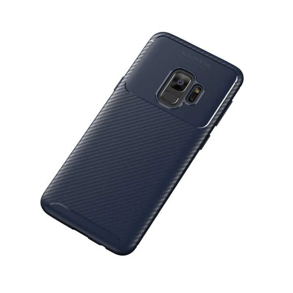 Samsung Galaxy S9 Kılıf Kamera Çıkıntılı Karbon Fiber Dokulu Renk Atmaz Kapak (NEGRO)