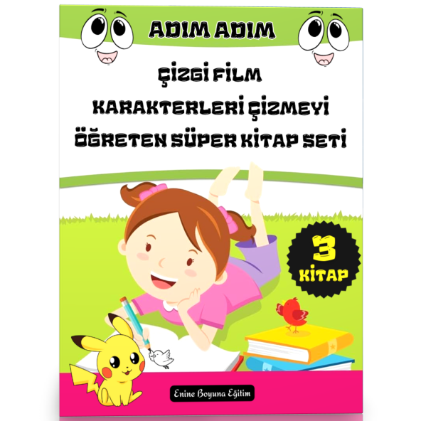 Çizgi Film Karakterleri Çizmeyi Öğreten Eğitim Seti (3 Kitap) ürün görseli 1
