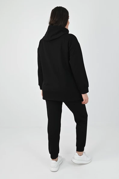 Kadın Büyük Beden Çift Cep Detaylı Eşofman Takımı 8081-24 - 3