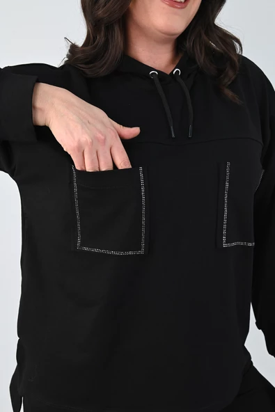 Kadın Büyük Beden Çift Cep Detaylı Eşofman Takımı 8081-24 - 4