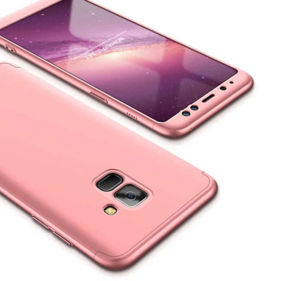 Samsung Galaxy A8 Plus 2018 Kılıf 360 Tam Koruma Ön Ve Arka Sert Mika Kapak Orjinal Ays Gkk Kapak