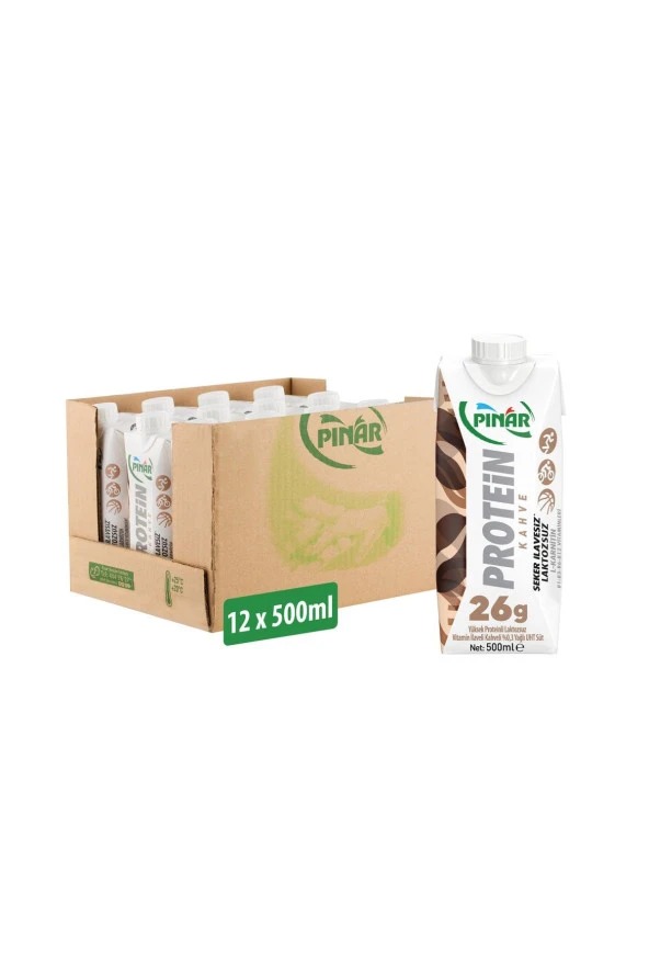 Pınar Kahveli Protein Süt 500 ml X 12 Adet