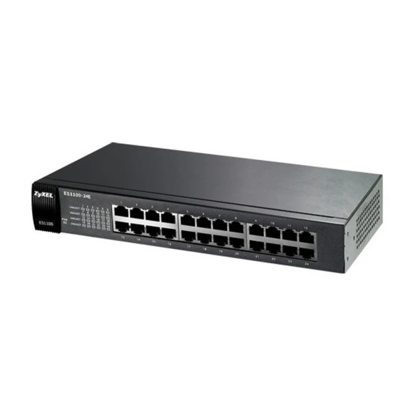 ZyXEL 24port ES1100-24E 10/100 Yönetilemez Switch RackMount