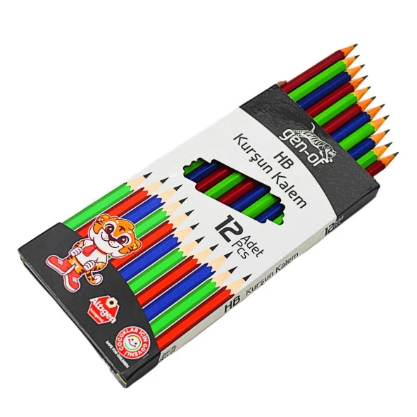 Gen-Of HB Köşeli Kurşun Kalem (GEN-6000) 12 Adet - 4