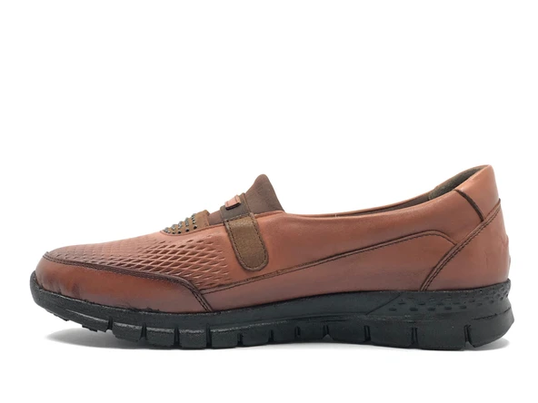 Marka 67 Hakiki Deri Ortapedik Casual Kadın Babet - Resim 6