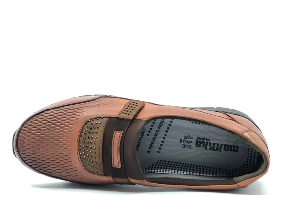 Marka 67 Hakiki Deri Ortapedik Casual Kadın Babet - Resim 8