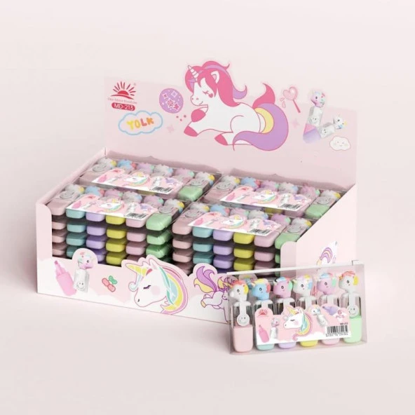 Unicorn 6’Lı Pakette Fosforlu Kalem Seti