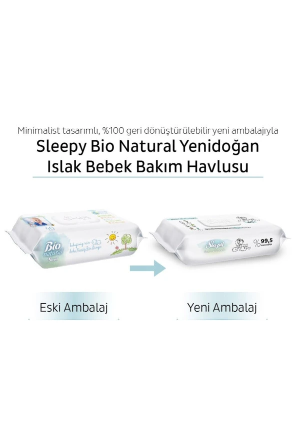 Sleepy Bio Natural Yenidoğan Islak Bebek Bakım Havlusu 6x40 (240 Yaprak) - 7